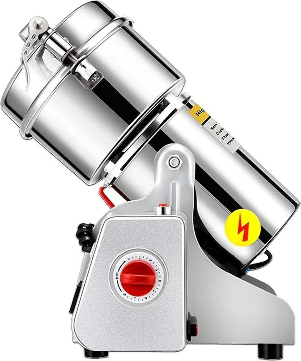 Professionele Graanmolen Elektrisch 700 Gram - Kruiden Maler - Sprice Grinder - Kruidenmolen - RVS - 2500W 4 Professionele Graanmolen Elektrisch 700 Gram - Kruiden Maler - Sprice Grinder - Kruidenmolen - RVS - 2500W - Afbeelding 3
