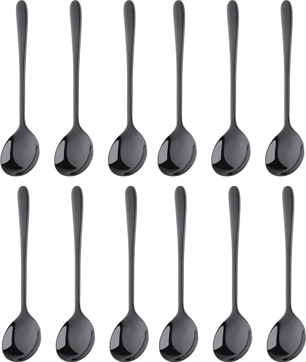 House Of Husk® Koffielepel Set - Theelepel - Koffielepeltjes - Espresso Lepeltjes - RVS - 12cm - 12 Stuks - Zwart 3 House Of Husk® Koffielepel Set - Theelepel - Koffielepeltjes - Espresso Lepeltjes - RVS - 12cm - 12 Stuks - Zwart