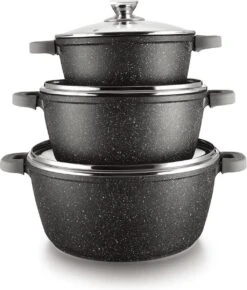 Cheffinger Steelpan Set 6-delig - 20-24-28cm - Zwart -Home-Keuken 1023x1200 1