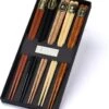 Merkloos Chopsticks - 5 Paar - Beukenhout - Sushi Giftset -Home-Keuken 1035x1200