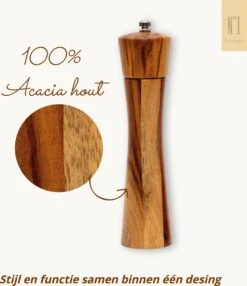 Peper En Zoutmolen Set - 22CM - Pepermolen - Zoutmolen - 2 Stuks - Acacia Hout - Instelbare Maalgraad - Duurzaam - Luxe Kwaliteit - Hervulbaar - Barbecue - BBQ Accesoires - Zout Peper Kruiden - Sinterklaas - Kerst -Home-Keuken 1036x1200 1