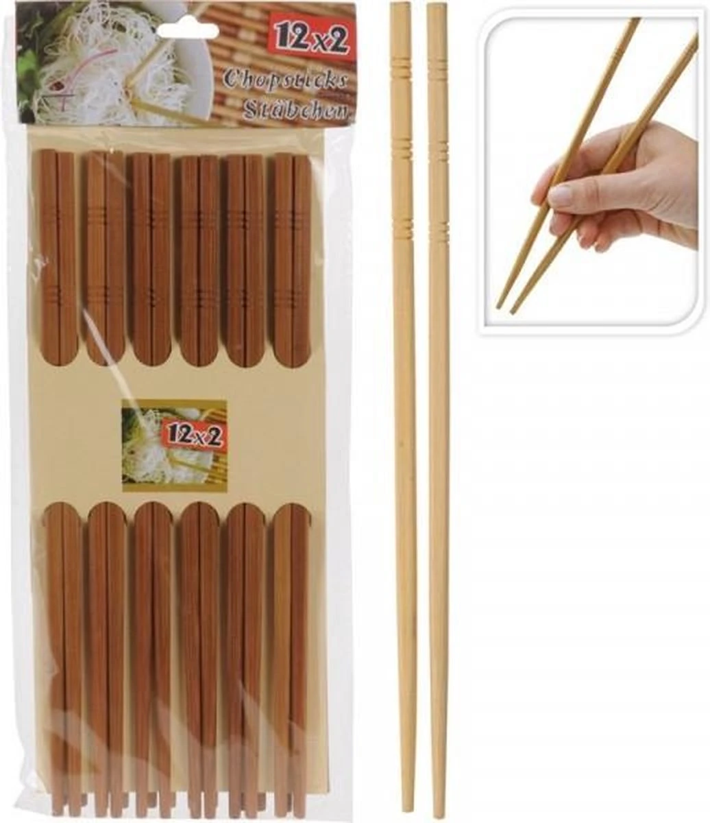 Merkloos 12 Paar Chopsticks - Bamboe - Sushi Eetstokjes - Lengte 24 Cm 3 Merkloos 12 Paar Chopsticks - Bamboe - Sushi Eetstokjes - Lengte 24 Cm