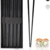 Dymund® Chopsticks - 5 Persoons Eetstokjes Set - Herbruikbaar - RVS - Zwart 2 Dymund® Chopsticks - 5 Persoons Eetstokjes Set - Herbruikbaar - RVS - Zwart -Home-Keuken 1056x1200