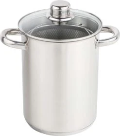 Haushalt RVS Aspergepan Met Glazen Deksel - 21 Cm - 4 Liter