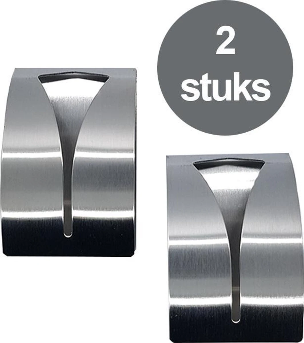 Merkloos 2 Stuks RVS Handdoekhouders - Handdoek Klem - Handdoek Haak 3 Merkloos 2 Stuks RVS Handdoekhouders - Handdoek Klem - Handdoek Haak