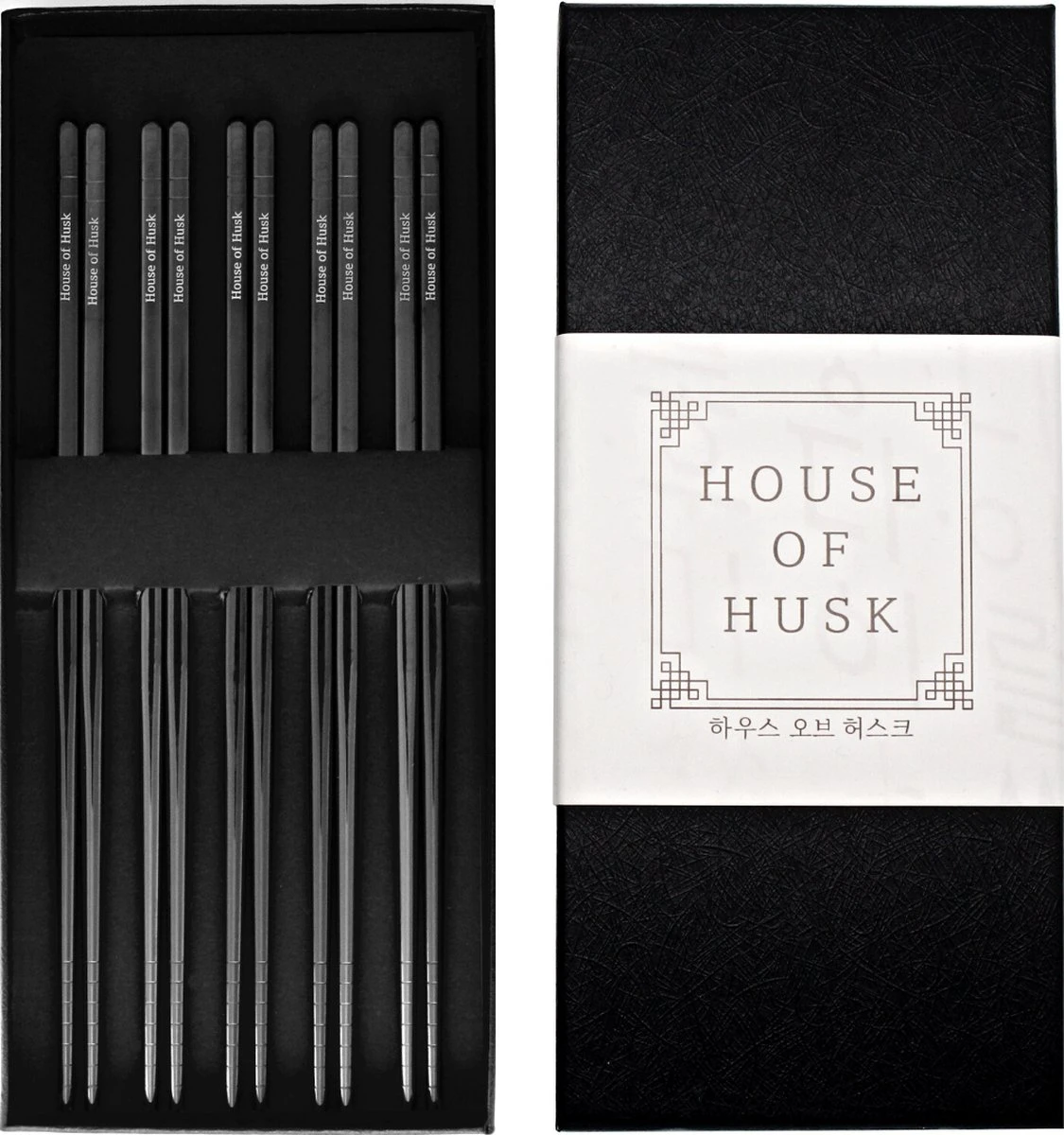 House Of Husk Chopsticks Set - Koreaanse Eetstokjes - Vaatwasserbestendig - RVS - 5 Paar - Zwart 3 House Of Husk Chopsticks Set - Koreaanse Eetstokjes - Vaatwasserbestendig - RVS - 5 Paar - Zwart