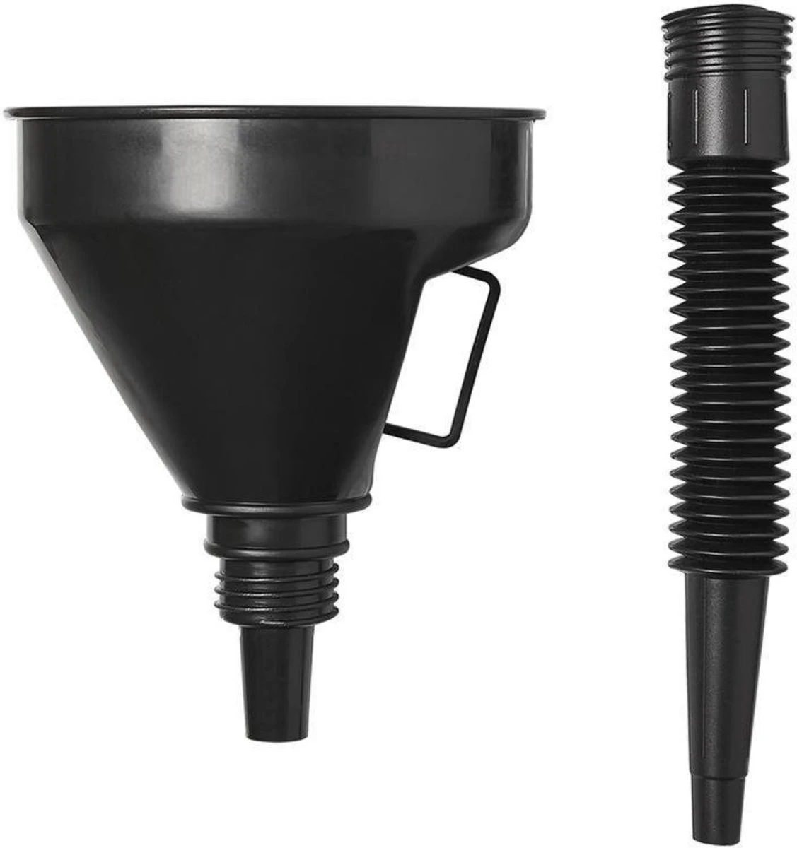 Stevige Zwarte Trechter Met Flexibele Tuit En Zeefje Voor Auto Brandstof, Olie Enz 4 Stevige Zwarte Trechter Met Flexibele Tuit En Zeefje Voor Auto Brandstof, Olie Enz - Afbeelding 2