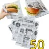Rainbecom - 50 Stuks - 19 X 17 Cm - Hamburger Zakje Papier - Vetvrij Papier - Papieren Zak Voor Sandwiches - Krant -Home-Keuken 1157x1200 1