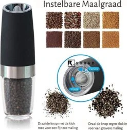 RSQUAD® - Elektrische Zout Pepermolen - 1x Automatische Peper Zoutmolen - Kruidenmolen - Met Blauw LED Licht - Zwart 17 RSQUAD® - Elektrische Zout Pepermolen - 1x Automatische Peper Zoutmolen - Kruidenmolen - Met Blauw LED Licht - Zwart -Home-Keuken 1169x1200 1