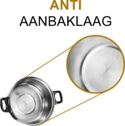 KitchenPrince 12-Delige Pannenset RVS - Pottenset - Kookpannen - Koekenpan - Steelpan - Bakpan - PFAS-Vrij - Pannenset - Pannenset Inductie - Antiaanbaklaag - Koekenpannenset -Home-Keuken 1190x1200 1
