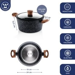 Westinghouse Kookpan/Braadpan Inductie - Ø 24 Cm - Zwart Marmer - Speciale Editie 11 Westinghouse Kookpan/Braadpan Inductie - Ø 24 Cm - Zwart Marmer - Speciale Editie -Home-Keuken 1190x1200