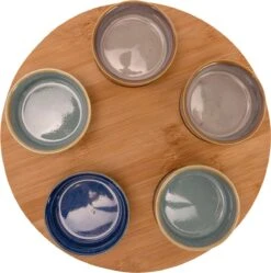 Cosy & Trendy Serveerplank Bamboe Dia 25 Cm Met 5x Luxe Hapjes/saus/tapas Schaaltjes -Home-Keuken 1191x1200 9