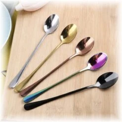 Fako Bijoux® - 6 Lange Lepels - Latte Macchiato - Longdrink - Cocktail - Dessert - IJs - Koffie - Goud - 6 Stuks - Bewaarzakje -Home-Keuken 1196x1200 7