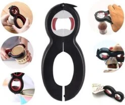 LOUZIR 6 In 1 Blikopener- Flesopener- Potopener- Deksel Opener- Gereedschap Om Doppen Van Flessen En Potten Te Verwijderen -Home-Keuken 1200x1006 4