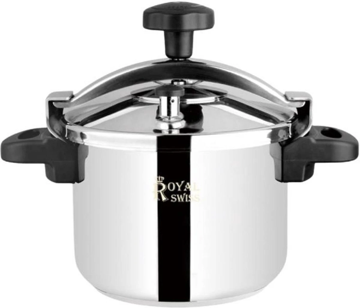 Royal Swiss Roestvrijstalen Snelkookpan 6L - Snelkoker 3 Royal Swiss Roestvrijstalen Snelkookpan 6L - Snelkoker
