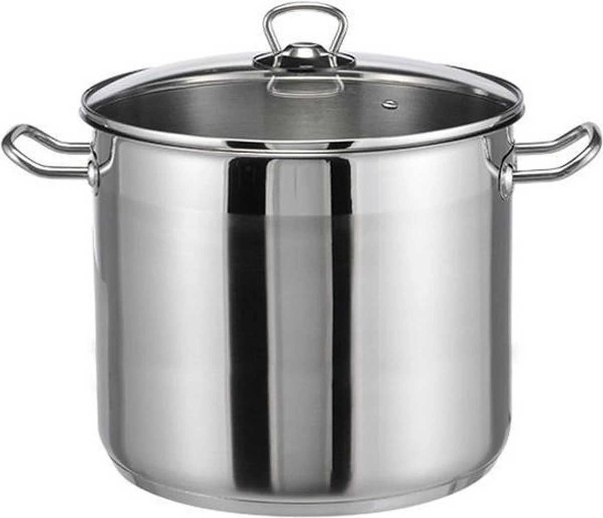 RVS Soeppan Met Glazen Deksel - 15 Liter - Vaatwasserbestendig 3 RVS Soeppan Met Glazen Deksel - 15 Liter - Vaatwasserbestendig