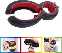 Multifunctionele Opener - 6-in-1 Keuken Hulp - Ouderen Opener - Fles Opener - Bier Opener - Pot Opener - Zak Opener - Veiligheidszegels Verwijderen - Doppen Losdraaien - Allesopener - Zwart/Rood -Home-Keuken 1200x1033 1