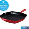 Cdealsz® Grillpan Gietijzer - Inductie - Rood - 28 Cm -Home-Keuken 1200x1040