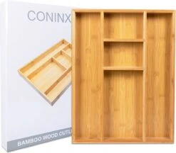 Coninx Bestekbak Bamboe 36CM Breed - Besteklade - Opbergbak - Duurzaam - Voor Laden Vanaf 47cm Diep -Home-Keuken 1200x1048