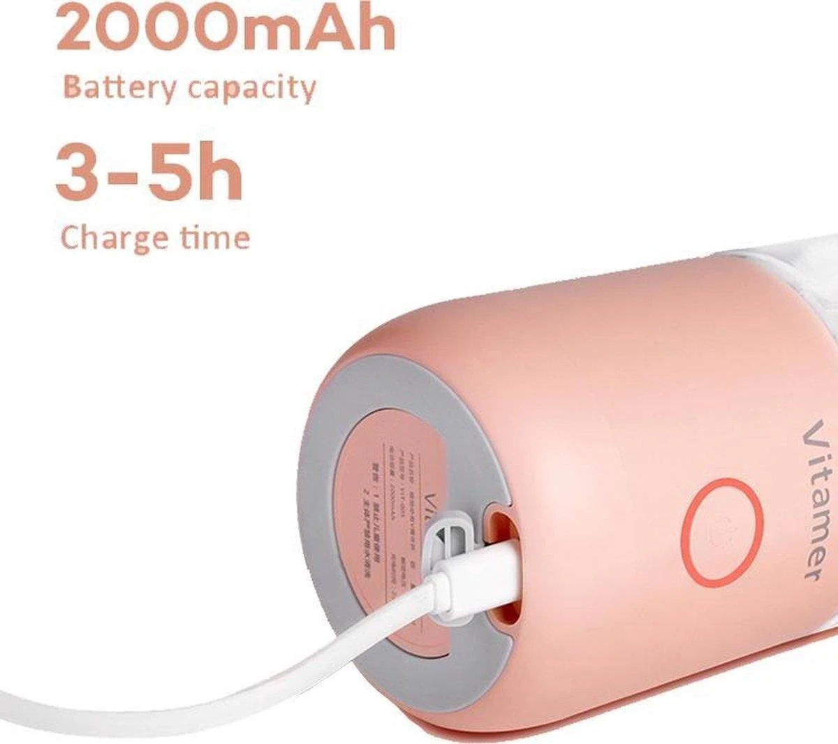 Merkloos Mini Blender - Smoothie Maker - Compact Blender - Draagbare Blender - Oplaadbare Mini Blender - Portable Blender - Draagbare Mini Blender - Lichtgewicht - Vitamer 4 Bladen - Fruit Juicer - Fruit Blender - Blender - Blender - Blenders - Keukenmachines 6 Merkloos Mini Blender - Smoothie Maker - Compact Blender - Draagbare Blender - Oplaadbare Mini Blender - Portable Blender - Draagbare Mini Blender - Lichtgewicht - Vitamer 4 Bladen - Fruit Juicer - Fruit Blender - Blender - Blender - Blenders - Keukenmachines - Afbeelding 4