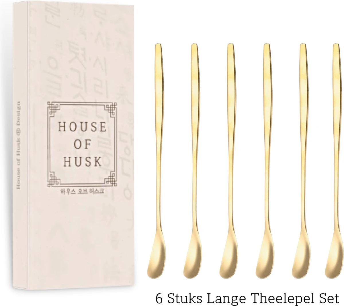 House Of Husk Latte Macchiato Lepels Set - Lange Theelepels - Koffielepels - Longdrinklepels - Barlepel - RVS - 6 Stuks - 17CM - Goud 7 House Of Husk Latte Macchiato Lepels Set - Lange Theelepels - Koffielepels - Longdrinklepels - Barlepel - RVS - 6 Stuks - 17CM - Goud - Afbeelding 5