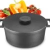 MOA Gietijzeren Braadpan - Inhoud 7,1 Liter - 29CM - Rond - Alle Warmtebronnen - Ook Voor Inductie - Gewicht 7,6 Kg - Zwart - MC29B -Home-Keuken 1200x1069