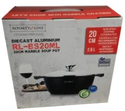 Royalty Line - Marble Soep/braadpan - Met Glazen Deksel Zwart - 20 CM. RL-BS20ML 21 Royalty Line - Marble Soep/braadpan - Met Glazen Deksel Zwart - 20 CM. RL-BS20ML -Home-Keuken 1200x1073