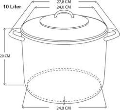 Haushalt Soeppan Met Glazen Deksel - 10 Liter- RVS 17 Haushalt Soeppan Met Glazen Deksel - 10 Liter- RVS -Home-Keuken 1200x1100