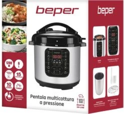 Beper P101COS001 - Multifunctionele Snelkookpan Met 15 Programma's - RVS -Home-Keuken 1200x1102