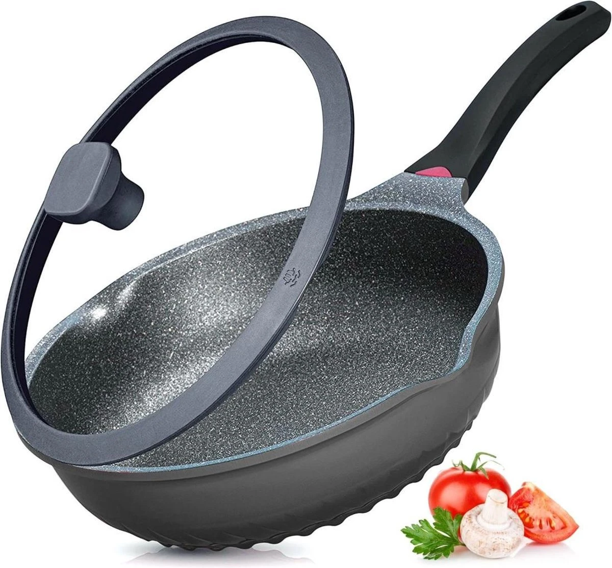Wokpan - Multifunctionele 3 In 1 Pan Met Deksel + Wok + Hapjespan 28 Cm 3 Wokpan - Multifunctionele 3 In 1 Pan Met Deksel + Wok + Hapjespan 28 Cm
