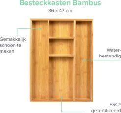 Coninx Bestekbak Bamboe 36CM Breed - Besteklade - Opbergbak - Duurzaam - Voor Laden Vanaf 47cm Diep -Home-Keuken 1200x1118 2