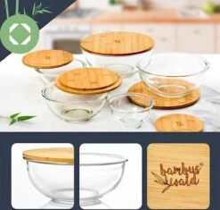 Klarstein Glazen Serveerschaal Met Bamboe Deksel - Afwasmachinebestendig - Veelzijdig Inzetbaar -Home-Keuken 1200x1144 2
