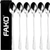 Fako Bijoux® - 6 Lange Lepels - Latte Macchiato - Longdrink - Cocktail - Dessert - IJs - Koffie - Zilver - 6 Stuks - Bewaarzakje -Home-Keuken 1200x1145 1