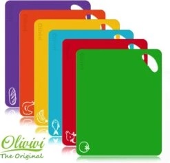 Olivivi - Snijplank Kunststof - Snijplankenset - Snijplanken - Cutting Board - Flexibel - Set 6 Stuks