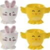 Merkloos 4x Witte Paashaas En Gele Kuiken Eierdopjes 7 Cm - Paasdecoratie/Paasontbijt -Home-Keuken 1200x1155 12
