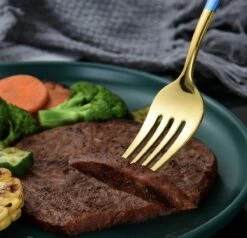 Merkloos Bestekset - 24 Delig Bestekset - 6 Personen - Rood/Goud - Tafellepels/Tafelmessen/Tafelvorken/Koffielepels - Roestvrij Staal -Home-Keuken 1200x1156 1