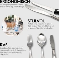 Master Knives 6 Persoons Bestekset (36-delig) - Lepels, Messen, Vorken & Steakmessen - Vaatwasserbestendig - Zilver / RVS 13 Master Knives 6 Persoons Bestekset (36-delig) - Lepels, Messen, Vorken & Steakmessen - Vaatwasserbestendig - Zilver / RVS -Home-Keuken 1200x1170 1