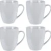 Excellent Houseware Set Van 4x Stuks Bekers/mokken Wit 380 Ml Van Porselein - Melkbekers -Home-Keuken 1200x1170 5