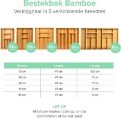 Coninx Bestekbak Bamboe 36CM Breed - Besteklade - Opbergbak - Duurzaam - Voor Laden Vanaf 47cm Diep -Home-Keuken 1200x1171 4