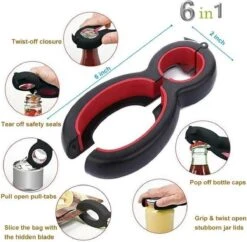 LOUZIR 6 In 1 Blikopener- Flesopener- Potopener- Deksel Opener- Gereedschap Om Doppen Van Flessen En Potten Te Verwijderen -Home-Keuken 1200x1178 1
