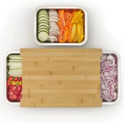 Blumtal Snijplank Carlos - Snijplankenset Met Houder - Hout - Bamboe - 40 X 28,5 X 6,8 Cm
