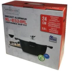 Royalty Line - Marble Soep/braadpan - Met Glazen Deksel Zwart - 24 CM. RL-BS24ML -Home-Keuken 1200x1190