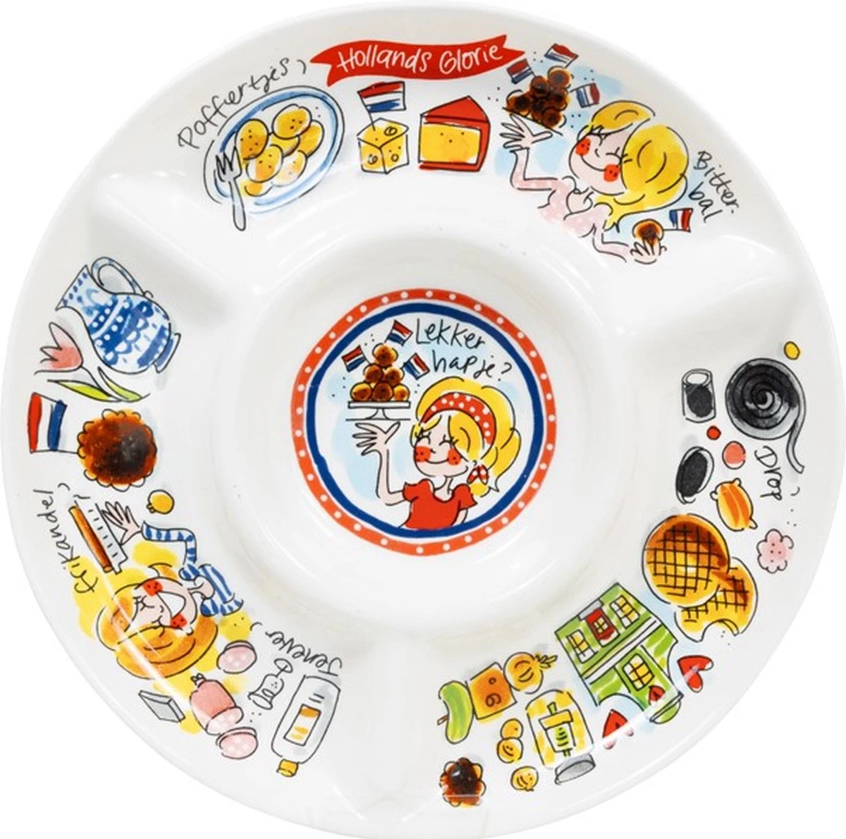 Serveerschaal - 23 Cm - Serveerschaal Met Vakjes - Hollandse Cadeautjes - Holland Souvenir - Typisch Nederlands 3 Serveerschaal - 23 Cm - Serveerschaal Met Vakjes - Hollandse Cadeautjes - Holland Souvenir - Typisch Nederlands