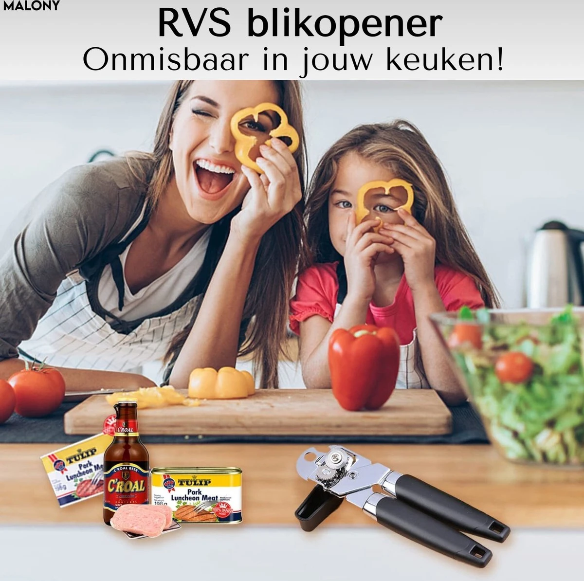 Malony RVS Blikopener - Flesopener - Bieropener - Opener - Stevig Handvat - Vaatwasser Bestendig - Zwart 10 Malony RVS Blikopener - Flesopener - Bieropener - Opener - Stevig Handvat - Vaatwasser Bestendig - Zwart - Afbeelding 8