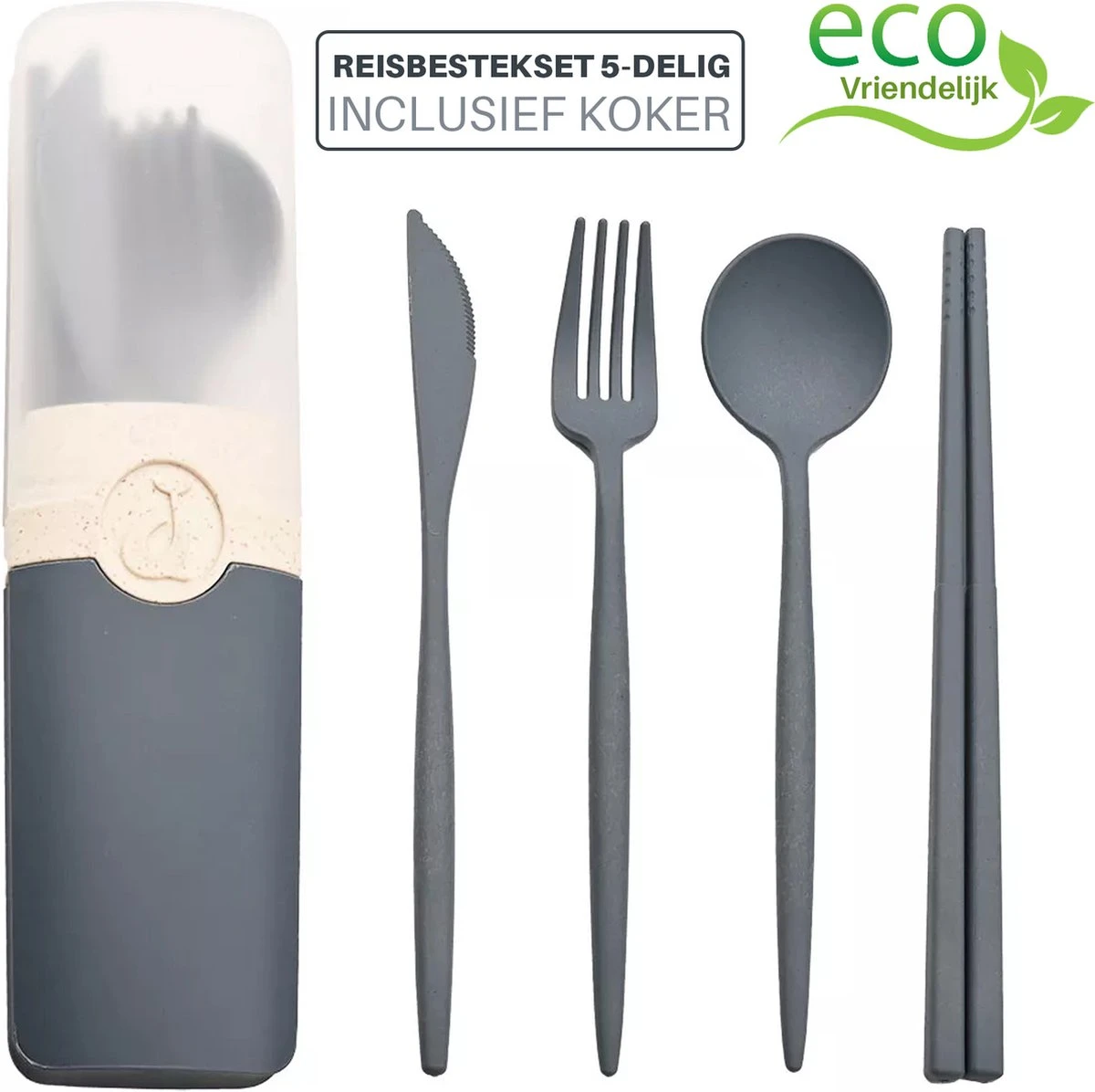 LDGoods Reisbestek Bestekset 5-delig Blauw - Meeneembestek - Meal Prep Bakjes Bestek - Kampeer Servies - Bestek To Go - Duurzaam Materiaal 3 LDGoods Reisbestek Bestekset 5-delig Blauw - Meeneembestek - Meal Prep Bakjes Bestek - Kampeer Servies - Bestek To Go - Duurzaam Materiaal