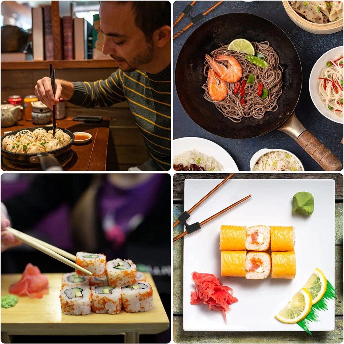 Merkloos 5 Stuks Handige Eetstokjes Houder - Sushi Servies - Herbruikbare Stokjes - Duurzaam - Chopstick Trainers Hulpstuk - Zwart Chopsticks Helper Kinderen 6 Merkloos 5 Stuks Handige Eetstokjes Houder - Sushi Servies - Herbruikbare Stokjes - Duurzaam - Chopstick Trainers Hulpstuk - Zwart Chopsticks Helper Kinderen - Afbeelding 4