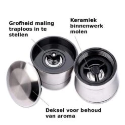 Peper En Zoutmolen Set Van RVS Stainless Steel Met Gehard Glas Smal -Home-Keuken 1200x1200 1001