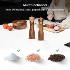 Deleca Peper En Zoutmolen Set - Handmatig Design - Pepermolen - Incl. Geschenkdoos - Premium FSC Acacia Hout - 20 Cm -Home-Keuken 1200x1200 1012