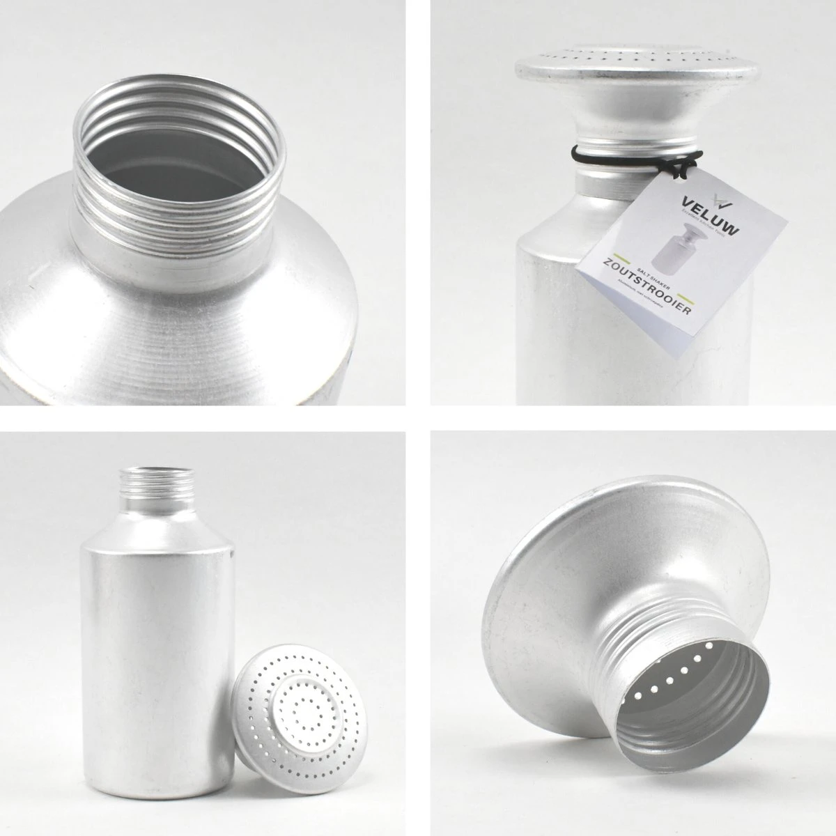 Veluw Zoutstrooier Aluminium - Professionele Zoutstrooier Horeca - Met Schroefdop - Ø8x(H)19,5cm 7 Veluw Zoutstrooier Aluminium - Professionele Zoutstrooier Horeca - Met Schroefdop - Ø8x(H)19,5cm - Afbeelding 5