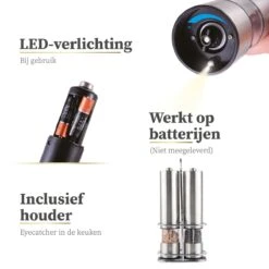 Sybra Peper En Zoutmolen Elektrisch – Peper En Zoutmolen Set Elektrisch – Pepermolen En Zoutmolen – Hoogwaardig RVS – Inclusief Houder -Home-Keuken 1200x1200 1028